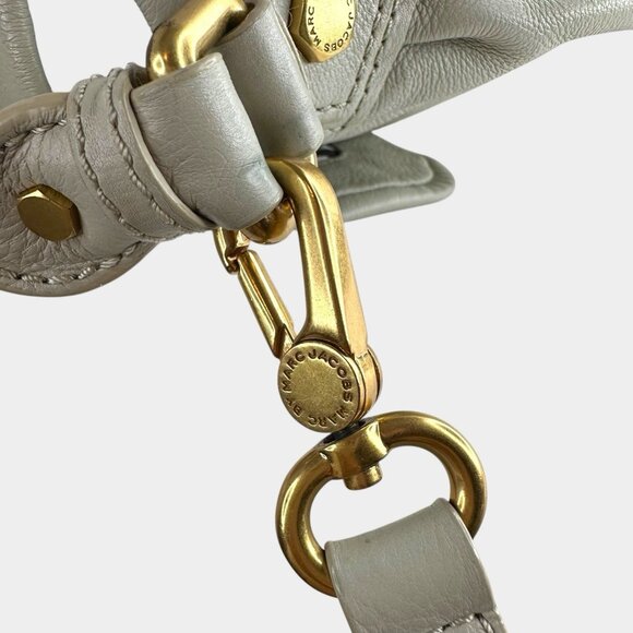 Marc by Jacobs Classic Q Lil Ukita Satchel Top Handle Bag Pebbled Leather Gray - Picture 11 of 14